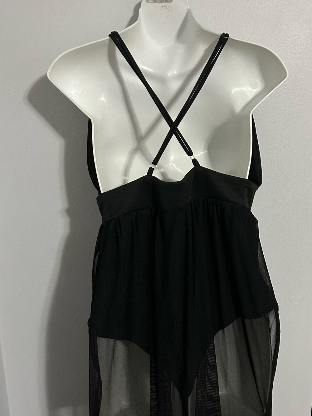 Sheer Skirt Bodysuit Slip Dress Ethereal Edgy Romance Gothic Elegance - Picture 8 of 8